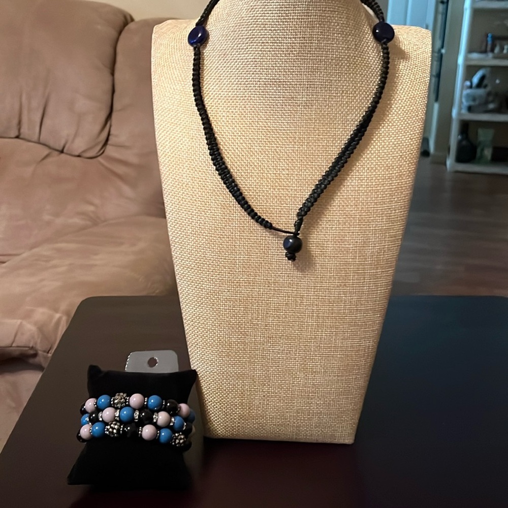 Navy blue necklace